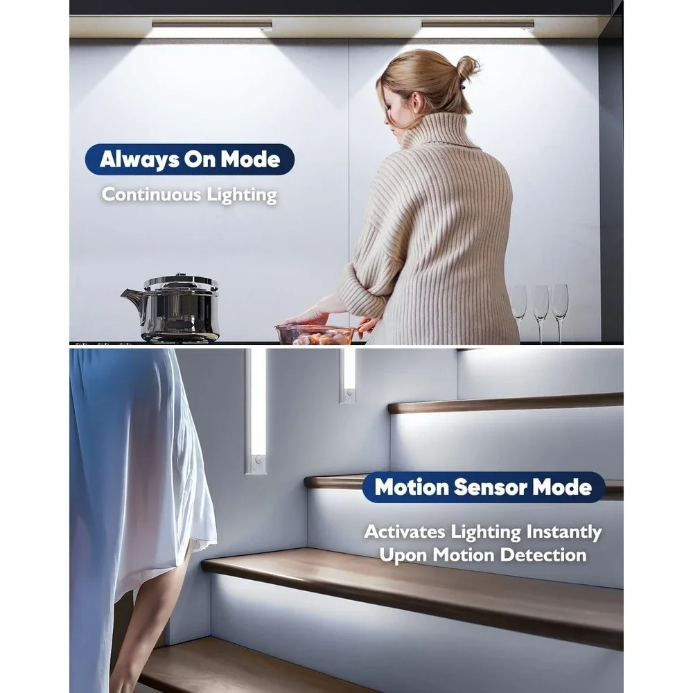 Under Cabinet Lighting, 5 Pack 10 Inch Rechargeable Motion Sensor Night Lights